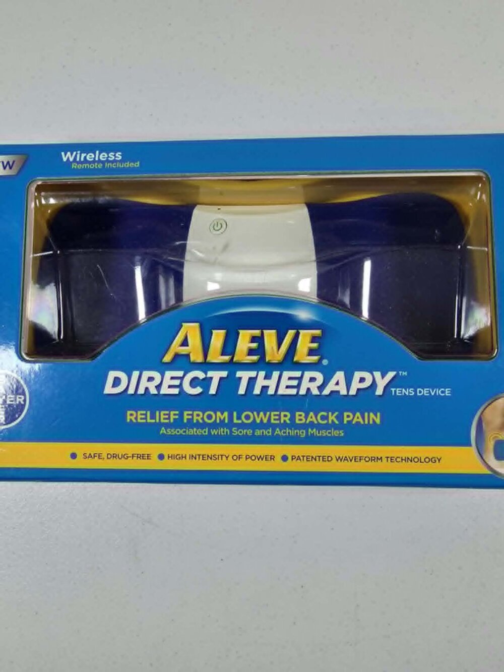 ALEVE DIRECT THERAPY TENS DEVICE WIRELESS WITH REMOTE NO PADS. BACK PAIN RELIEF